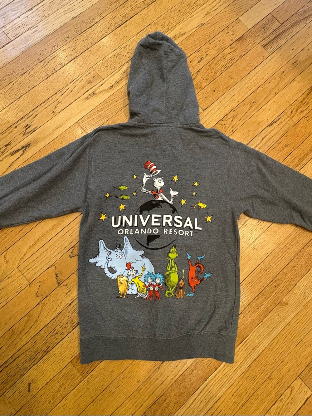 Universal Studios Gray Dr. Seuss gray zip up hoodie